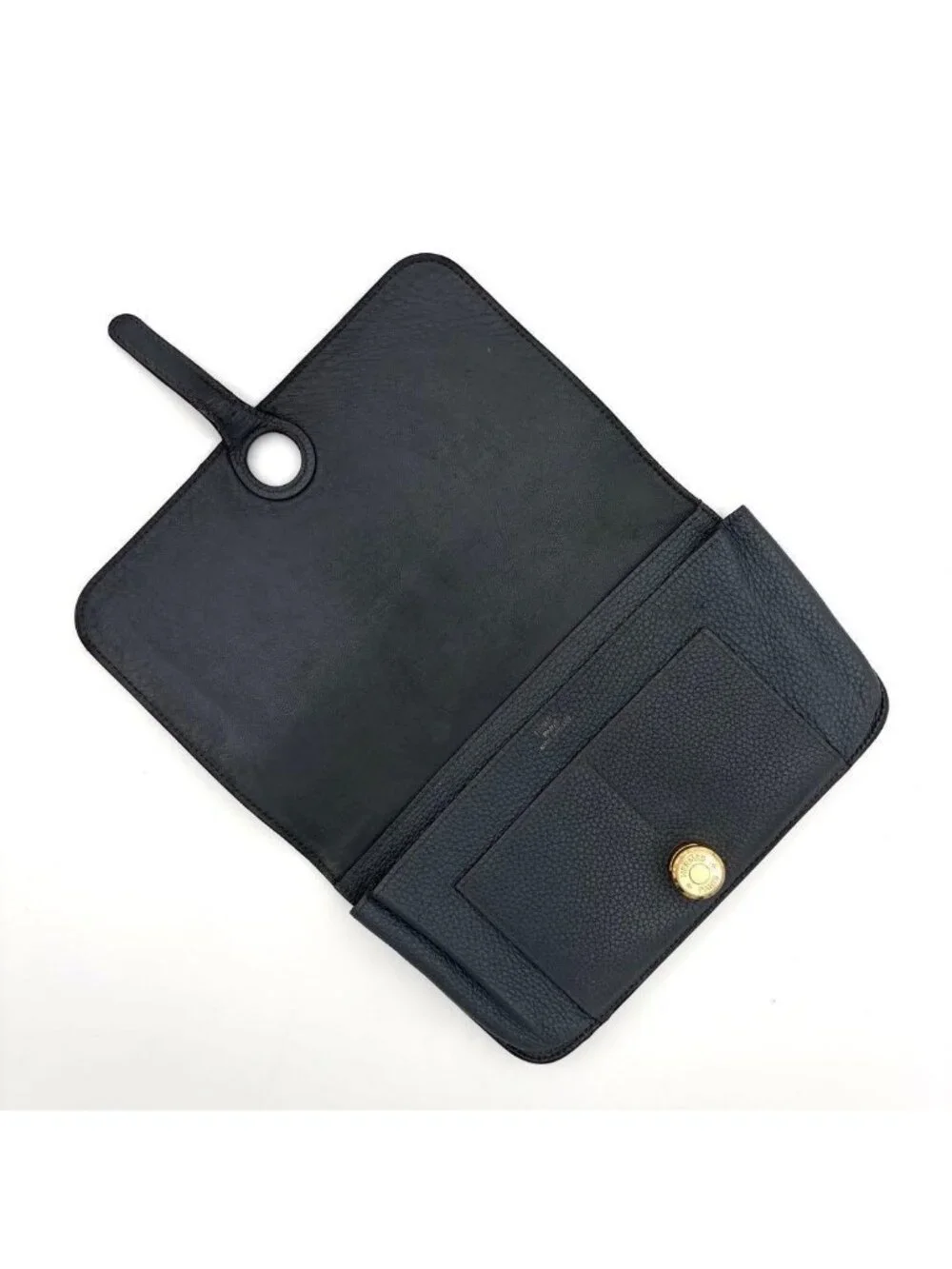 Hermes Dogon GM Togo Wallet Gray Silver Leather